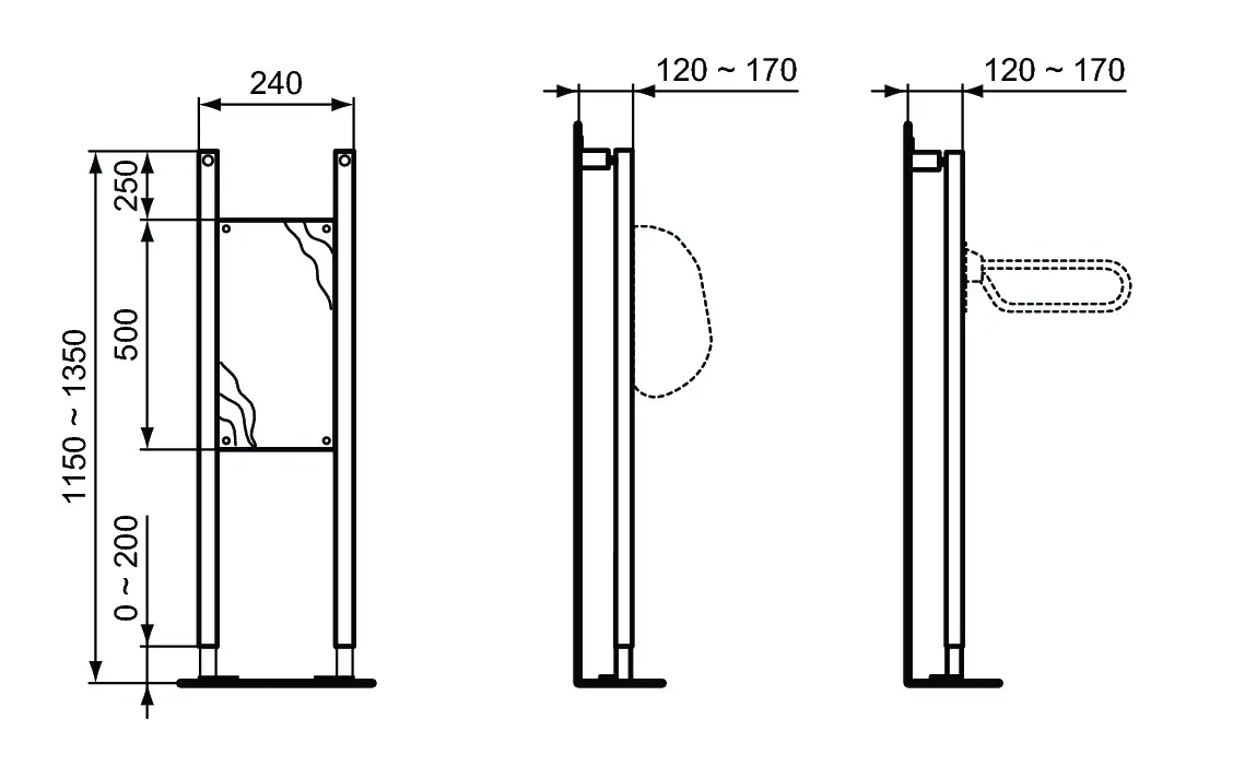Ideal Standard ProSys - Frame Voor Schaamschot Of Wandbeugel R010567 2 Ideal Standard ProSys - Frame Voor Schaamschot Of Wandbeugel R010567 - Afbeelding 2