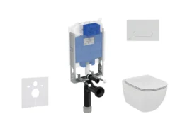 Ideal Standard ProSys - Toiletset- Inbouwreservoir, Closet, WC-zitting Tesi, Oleas M1 Bedieningsplaat, Rimless, Softclose, Mat Chroom ProSys80M SP83