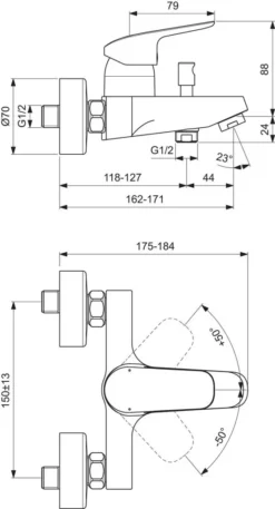 Ideal Standard CeraFlex - Opbouw Badkraan, Chroom B1721AA 5 Ideal Standard CeraFlex - Opbouw Badkraan, Chroom B1721AA -sanitino 02b70491bc3aac42d3afd8e0