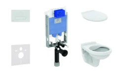 Ideal Standard ProSys - Toiletset - Inbouwreservoir, Closet Alpha Met WC-zitting, Oleas M1 Bedieningsplaat, Chroom ProSys80M SP108
