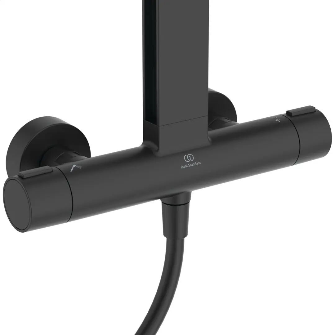 Ideal Standard ALU+ - Doucheset Met Thermostaat, Diameter 26 Cm, 2 Jets, Zijde Zwart BD583XG 4 Ideal Standard ALU+ - Doucheset Met Thermostaat, Diameter 26 Cm, 2 Jets, Zijde Zwart BD583XG - Afbeelding 4