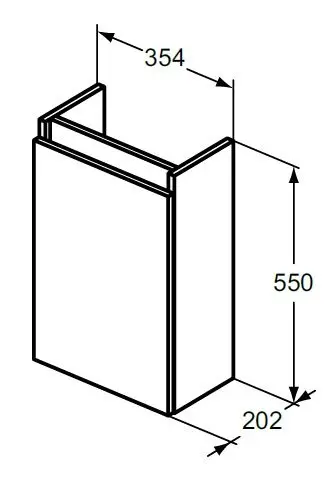Ideal Standard Eurovit+ - Wastafelonderkast, 55x35x20 Cm, 1 Deur, L/R Scharnieren, Glanzend Wit R0271WG 2 Ideal Standard Eurovit+ - Wastafelonderkast, 55x35x20 Cm, 1 Deur, L/R Scharnieren, Glanzend Wit R0271WG - Afbeelding 2