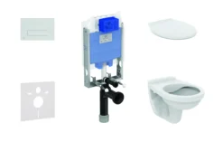 Ideal Standard ProSys - Toiletset - Inbouwreservoir, Closet Alpha Met WC-zitting, Oleas M2 Bedieningsplaat, Chroom ProSys80M SP105
