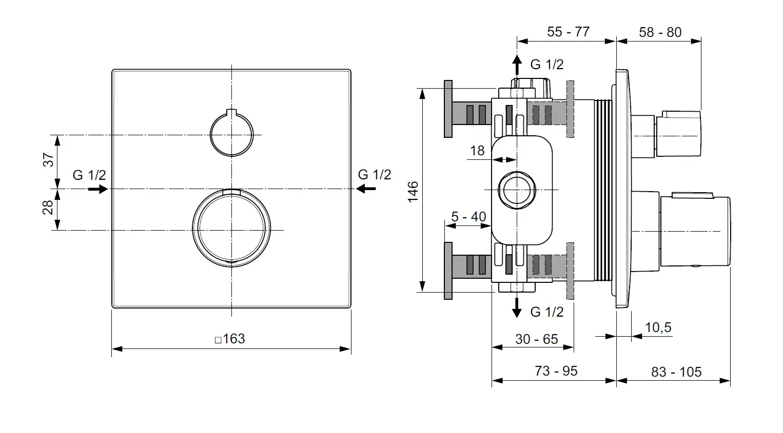 Ideal Standard CeraTherm - Inbouw Thermostatische Douchekraan, Silver Storm A6956GN 2 Ideal Standard CeraTherm - Inbouw Thermostatische Douchekraan, Silver Storm A6956GN - Afbeelding 2
