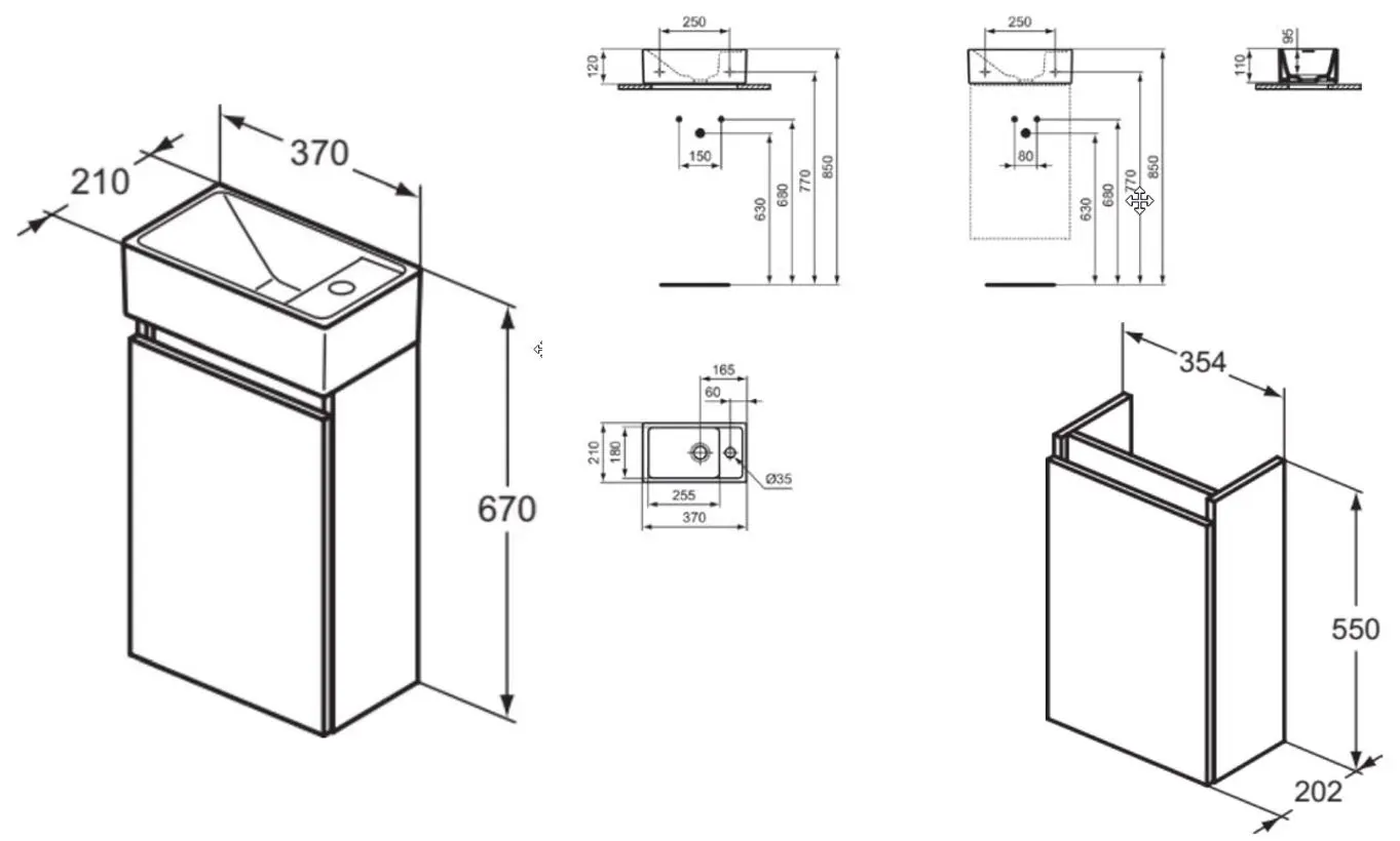 Ideal Standard Eurovit+ - Kast Met Fontein, 55x35x20 Cm, 1 Deur, Eiken Naturel/silky Black R0578Y8 2 Ideal Standard Eurovit+ - Kast Met Fontein, 55x35x20 Cm, 1 Deur, Eiken Naturel/silky Black R0578Y8 - Afbeelding 2