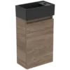 Ideal Standard Eurovit+ - Kast Met Fontein, 55x35x20 Cm, 1 Deur, Walnoot/zijdezwart R0578Y9