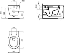 Ideal Standard Connect - Hangend Toilet, Rimless, Wit E817401 -sanitino 39b1b3809414f1b97f6b7fdf