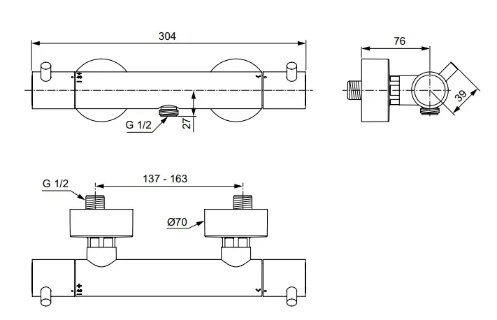 Ideal Standard CeraTherm - Thermostatische Douchekraan, Chroom A7587AA 2 Ideal Standard CeraTherm - Thermostatische Douchekraan, Chroom A7587AA - Afbeelding 2