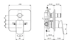 Ideal Standard CeraPlan - Inbouwkraan, Voor 2 Functies, Met Inbouwdeel, Zwart BD259XG -sanitino 579e161621d32b402acedf17