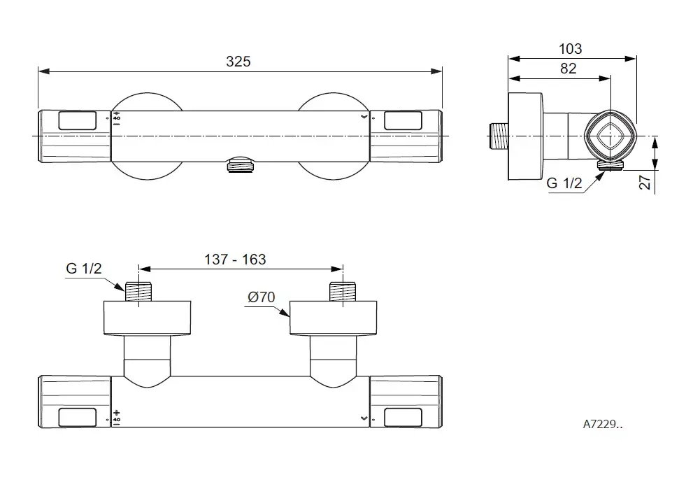 Ideal Standard CeraTherm - Douchethermostaat, Chroom A7229AA 2 Ideal Standard CeraTherm - Douchethermostaat, Chroom A7229AA - Afbeelding 2