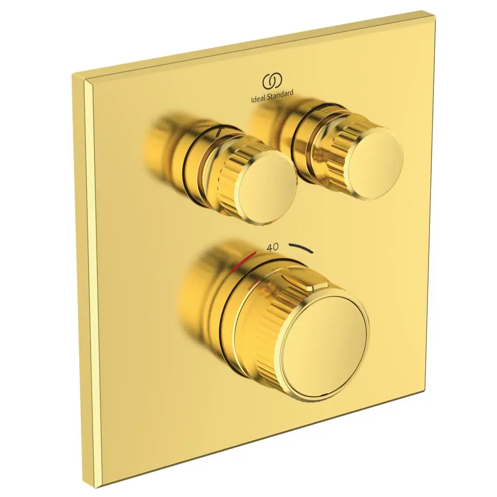 Ideal Standard CeraTherm Navigo - Inbouwthermostaat, Opbouwdeel, 2 Gebruikers, Brushed Gold A7302A2 1 Ideal Standard CeraTherm Navigo - Inbouwthermostaat, Opbouwdeel, 2 Gebruikers, Brushed Gold A7302A2