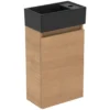Ideal Standard Eurovit+ - Kast Met Fontein, 55x35x20 Cm, 1 Deur, Eiken Naturel/silky Black R0578Y8