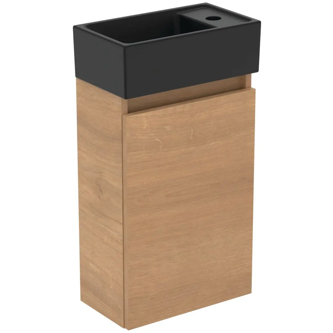 Ideal Standard Eurovit+ - Kast Met Fontein, 55x35x20 Cm, 1 Deur, Eiken Naturel/silky Black R0578Y8 1 Ideal Standard Eurovit+ - Kast Met Fontein, 55x35x20 Cm, 1 Deur, Eiken Naturel/silky Black R0578Y8