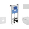 Ideal Standard ProSys - Toiletset- Inbouwreservoir, Closet, WC-zitting Tesi, Oleas M1 Bedieningsplaat, Wit ProSys120M SP16