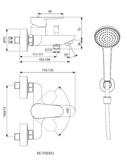 Ideal Standard Cerafine O - Badkraan Wandmontage Incl. Accessoires, Zwart BC706XG 6 Ideal Standard Cerafine O - Badkraan Wandmontage Incl. Accessoires, Zwart BC706XG -sanitino 67efd2351916ef35eac26fee