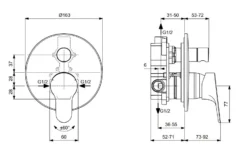 Ideal Standard Cerabase - Inbouwkraan, Voor 2 Functies, Met Inbouwdeel, Chroom A7393AA -sanitino 680af0f413ce9a3f32727de6