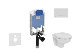 Ideal Standard ProSys - Toiletset- Inbouwreservoir, Closet, WC-zitting Eurovit, Oleas M1 Bedieningsplaat, Rimless, Softclose, Mat Chroom ProSys80M SP125