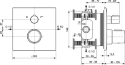 Ideal Standard CeraTherm - Thermostatische Kraan C100 Voor 2 Uitgangen Inbouw, Zwart A7523XG -sanitino 743c76b13e60243fde456f43
