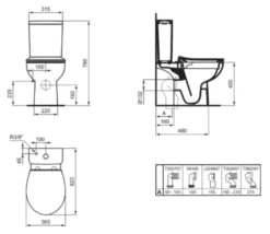 Ideal Standard Eurovit - Toilet-combi Met SoftClose Zitting, Vario Afvoer, Bodemvulling, RimLS+, Wit W007301 8 Ideal Standard Eurovit - Toilet-combi Met SoftClose Zitting, Vario Afvoer, Bodemvulling, RimLS+, Wit W007301 -sanitino 7a4296ef16ea8c00410e735e