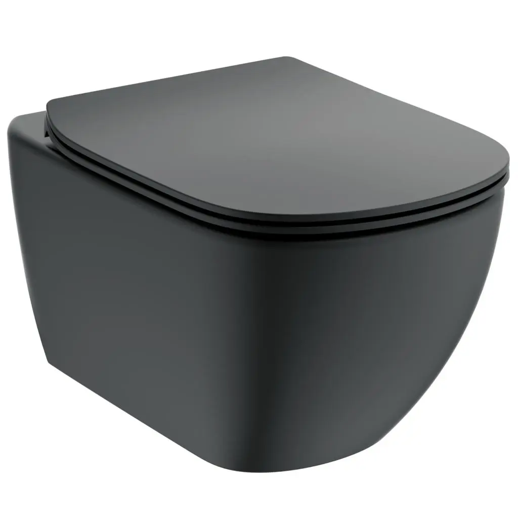 Ideal Standard Tesi - Hangend Toilet Met SoftClose Wc Bril, Aquablade, Zwart T3546V3 1 Ideal Standard Tesi - Hangend Toilet Met SoftClose Wc Bril, Aquablade, Zwart T3546V3