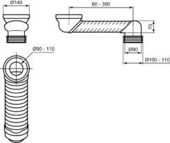 Ideal Standard Toebehoren - Afvoerbuis, Verstelbaar, Diameter 110 Mm T538667 -sanitino 82fbc38f3eef749e81830c41
