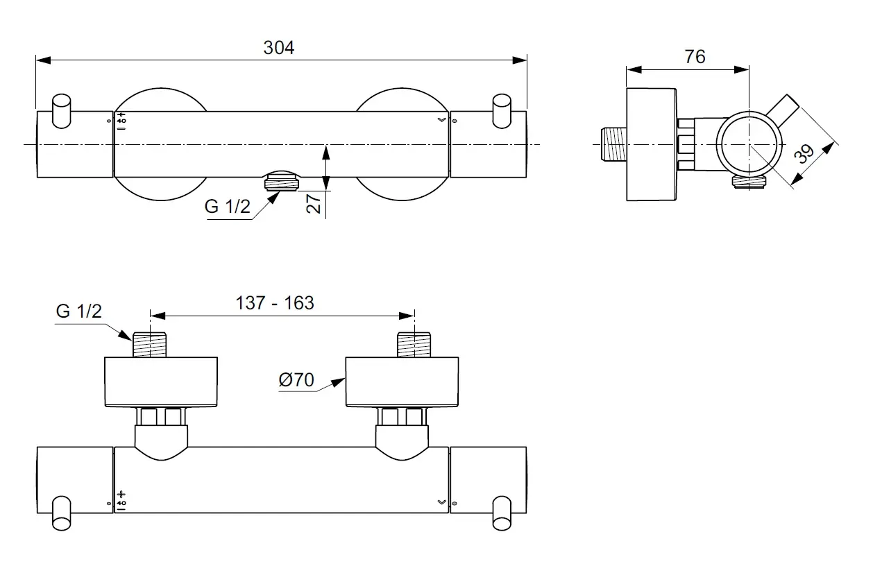 Ideal Standard CeraTherm - Thermostatische Douchekraan, Magnetic Grey A7587A5 2 Ideal Standard CeraTherm - Thermostatische Douchekraan, Magnetic Grey A7587A5 - Afbeelding 2