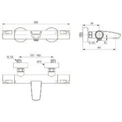 Ideal Standard CeraTherm - T50 Thermostatische Badkraan, Chroom A7223AA -sanitino 8cece8ddc841cb4162723352