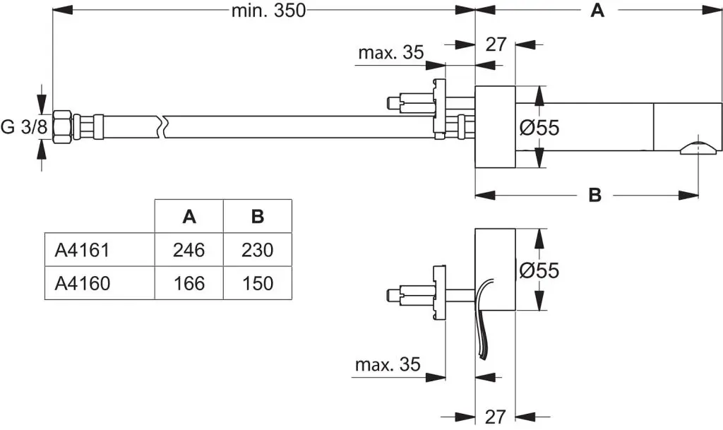 Ideal Standard CeraPlus - Elektronische Wandmengkraan (afzonderlijke Sensor; Uitloop 230 Mm), Chroom A4161AA 2 Ideal Standard CeraPlus - Elektronische Wandmengkraan (afzonderlijke Sensor; Uitloop 230 Mm), Chroom A4161AA - Afbeelding 2