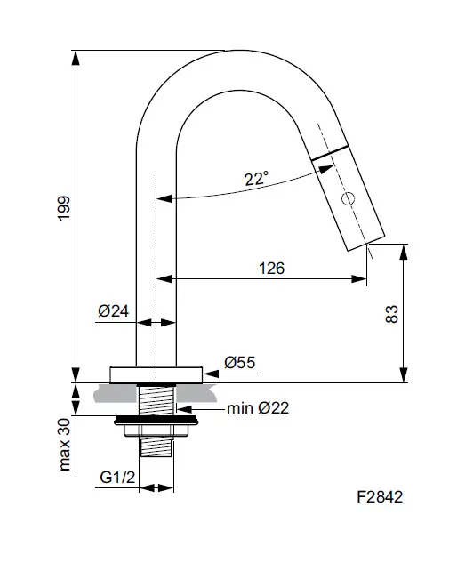 Ideal Standard IdealStream - Toiletkraan, Zwart F2842XG 2 Ideal Standard IdealStream - Toiletkraan, Zwart F2842XG - Afbeelding 2