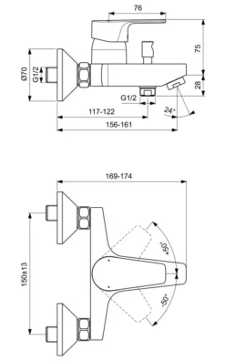 Ideal Standard Cerafine D - Badkraan, Chroom BC692AA 6 Ideal Standard Cerafine D - Badkraan, Chroom BC692AA -sanitino 9b750dae4be13f3eb9bbbbde