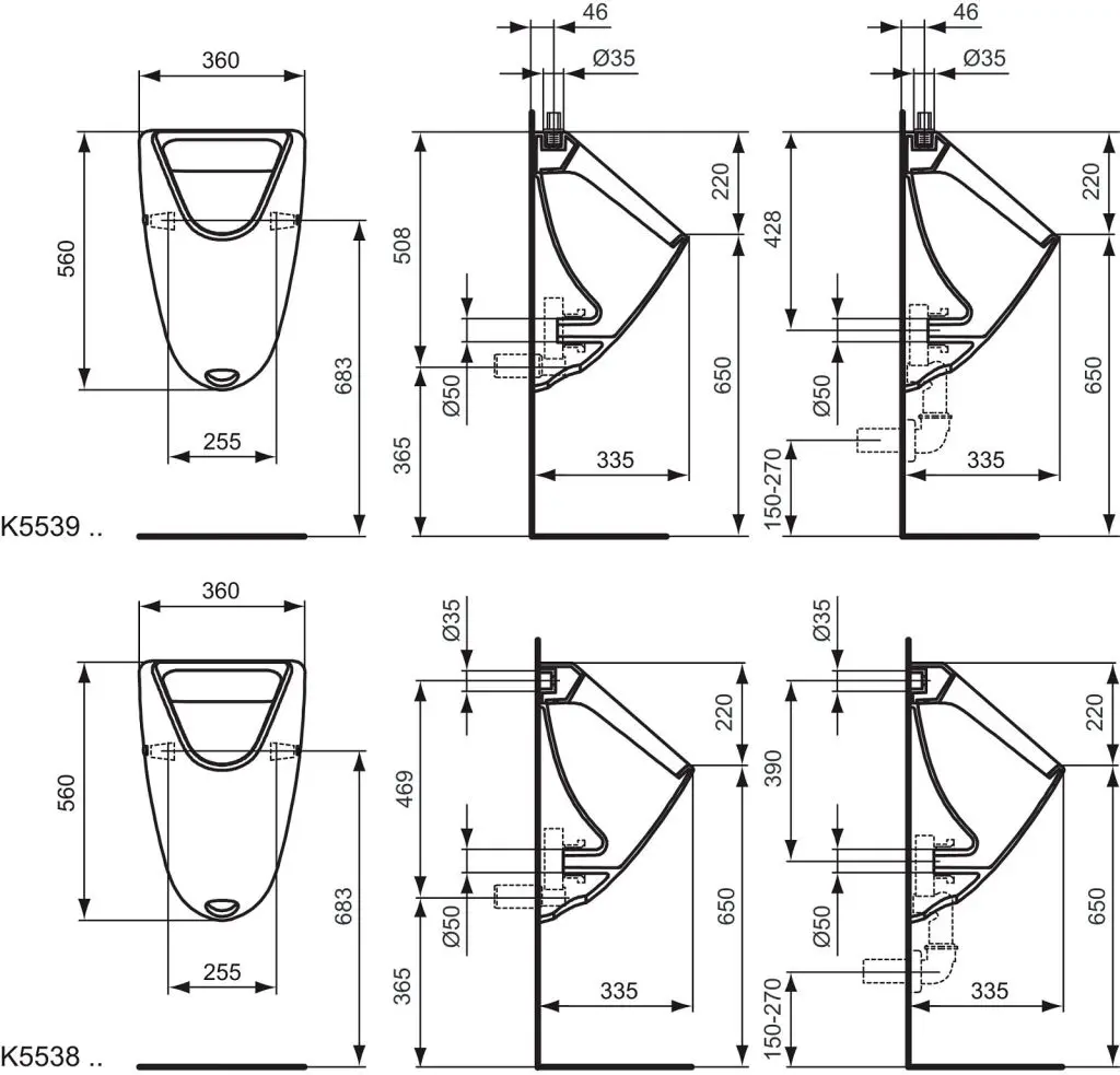 Ideal Standard Urinoirs - Urinoir, Boveninlaat, Wit K553901 2 Ideal Standard Urinoirs - Urinoir, Boveninlaat, Wit K553901 - Afbeelding 2