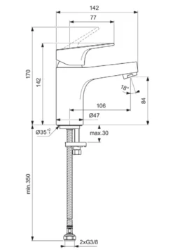 Ideal Standard Cerabase - Wastafelkraan, Chroom BC827AA -sanitino ab4ec50be83d9406495a6a3f