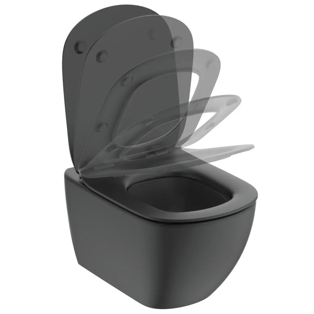 Ideal Standard Tesi - Hangend Toilet Met SoftClose Wc Bril, Aquablade, Zwart T3546V3 3 Ideal Standard Tesi - Hangend Toilet Met SoftClose Wc Bril, Aquablade, Zwart T3546V3 - Afbeelding 3