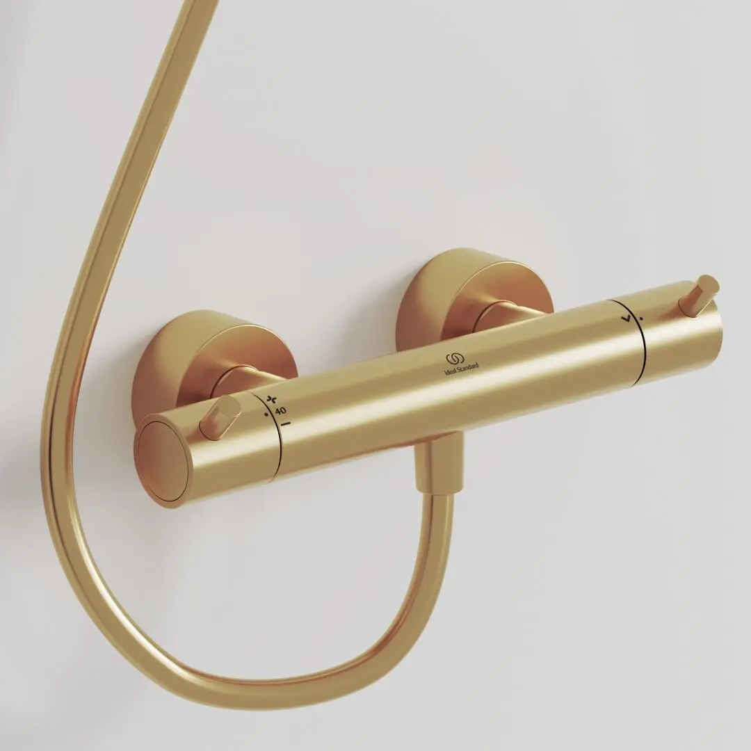 Ideal Standard CeraTherm - Thermostatische Douchekraan, Geborsteld Goud A7587A2 6 Ideal Standard CeraTherm - Thermostatische Douchekraan, Geborsteld Goud A7587A2 - Afbeelding 6