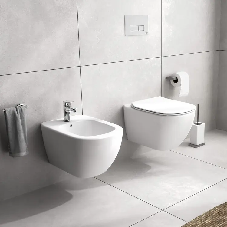 Ideal Standard Tesi - Hangend Bidet, 360x530 Mm, Met Overloop, Kraangat, Wit T457001 5 Ideal Standard Tesi - Hangend Bidet, 360x530 Mm, Met Overloop, Kraangat, Wit T457001 - Afbeelding 5