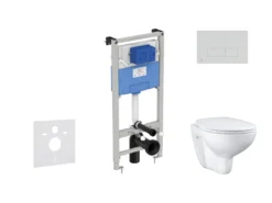 Ideal Standard ProSys - Toiletset- Inbouwreservoir, Closet, WC-zitting Bau Ceramic, Oleas M2 Bedieningsplaat, Rimless, SoftClose, Mat Chroom ProSys120M SP62