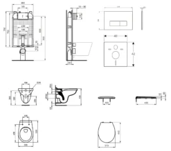 Ideal Standard ProSys - Toiletset - Inbouwreservoir, Closet Alpha Met WC-zitting, Oleas M2 Bedieningsplaat, Mat Chroom ProSys80M SP104 -sanitino cd4a3e95b105bebd3ce8cdd3 1