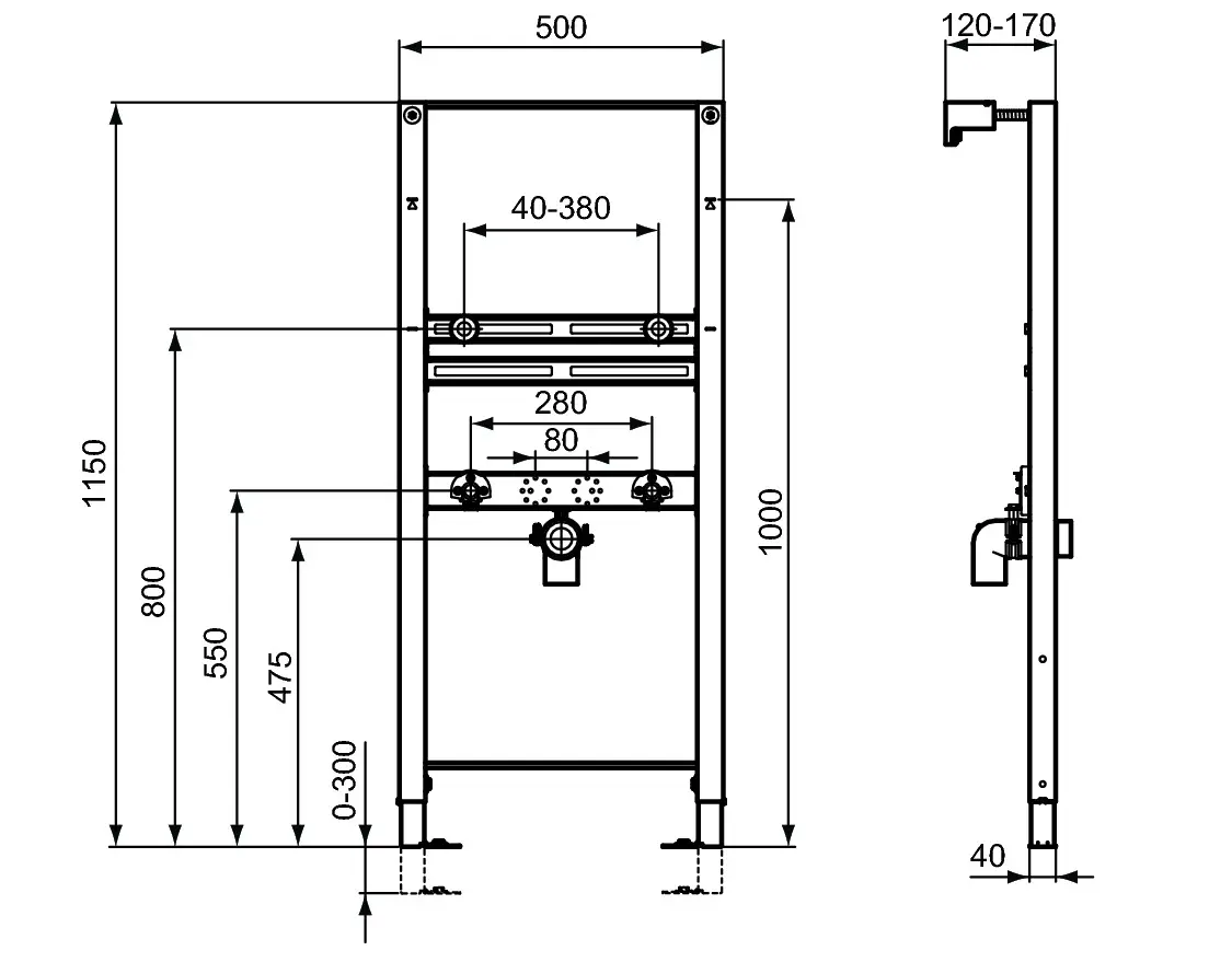Ideal Standard ProSys - Frame Voor Wastafel R010267 2 Ideal Standard ProSys - Frame Voor Wastafel R010267 - Afbeelding 2
