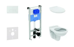 Ideal Standard ProSys - Toiletset - Inbouwreservoir, Closet Alpha Met WC-zitting, Oleas M2 Bedieningsplaat, Mat Chroom ProSys120M SP32