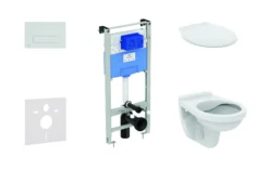 Ideal Standard ProSys - Toiletset - Inbouwreservoir, Closet Alpha Met WC-zitting, Oleas M2 Bedieningsplaat, Chroom ProSys120M SP33