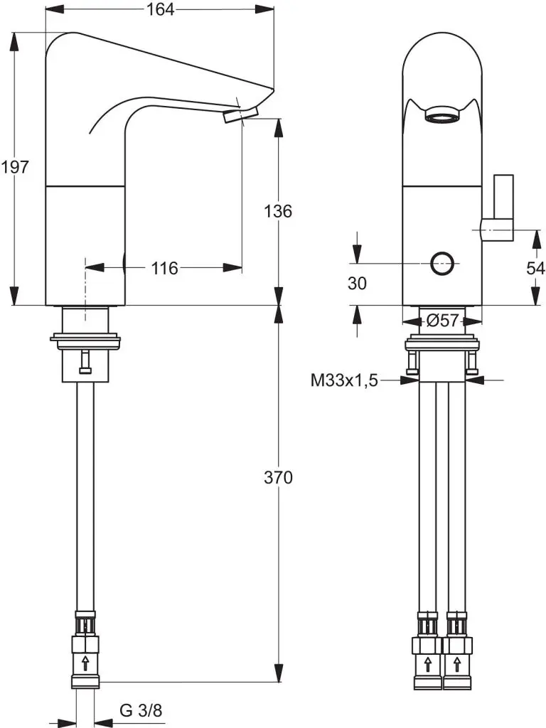 Ideal Standard CeraPlus - Elektronische Wastafelkraan Zonder Menging (voor 6 V Batterijen), Chroom A4151AA 2 Ideal Standard CeraPlus - Elektronische Wastafelkraan Zonder Menging (voor 6 V Batterijen), Chroom A4151AA - Afbeelding 2