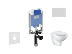 Ideal Standard ProSys - Toiletset- Inbouwreservoir, Closet, WC-zitting Bau Ceramic, Oleas M1 Bedieningsplaat, Rimless, Softclose, Chroom ProSys80M SP138